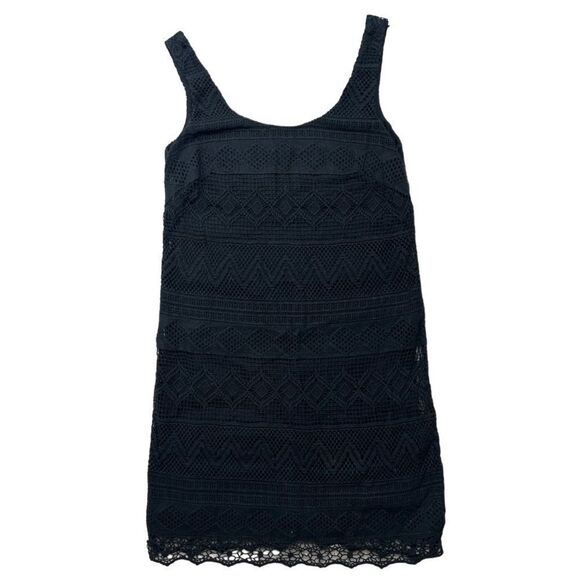 J Crew Factory Little Black Dress with Crochet Overlay - Picture 2 of 7
